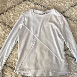 Athletic long sleeve white top